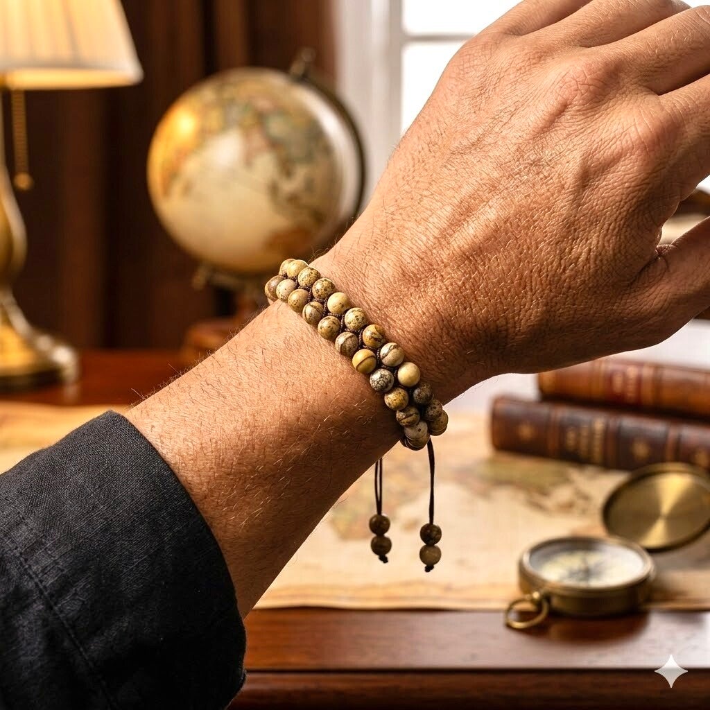 Armband Jaspis landscape dubbel