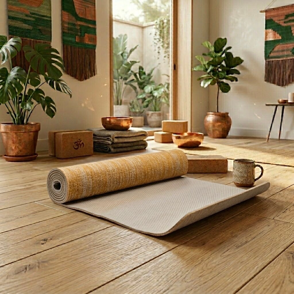Yogamat jute grijs