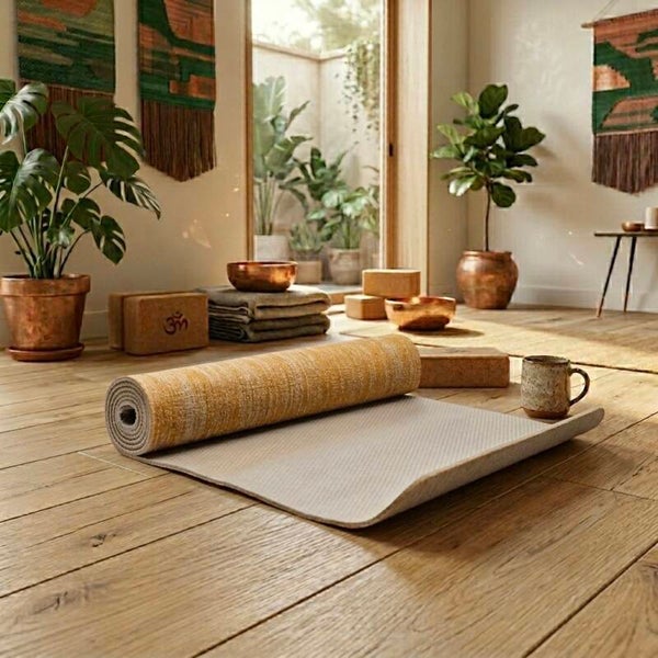 Yogamat jute grijs