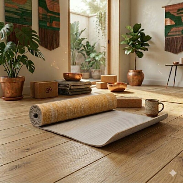 Yogamat jute grijs