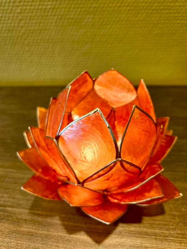 Lotus sfeerlicht oranje XL 15 cm
