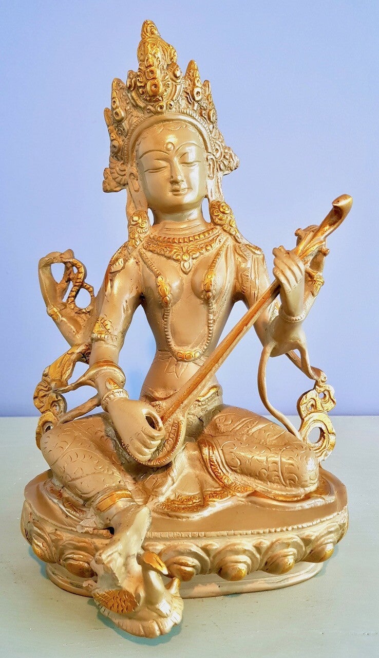 Sarasvati beeld brons 31 cm