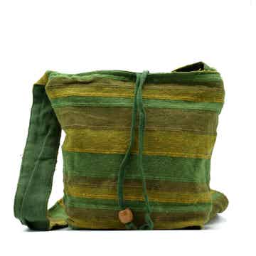 Nepal schoudertas groen 25 cm