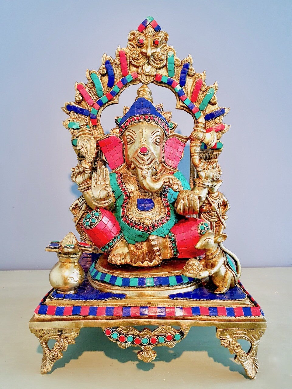 Ganesha brons stonework 45 cm