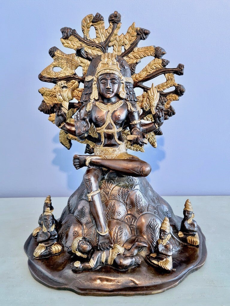 Shiva brons op berg 30 cm