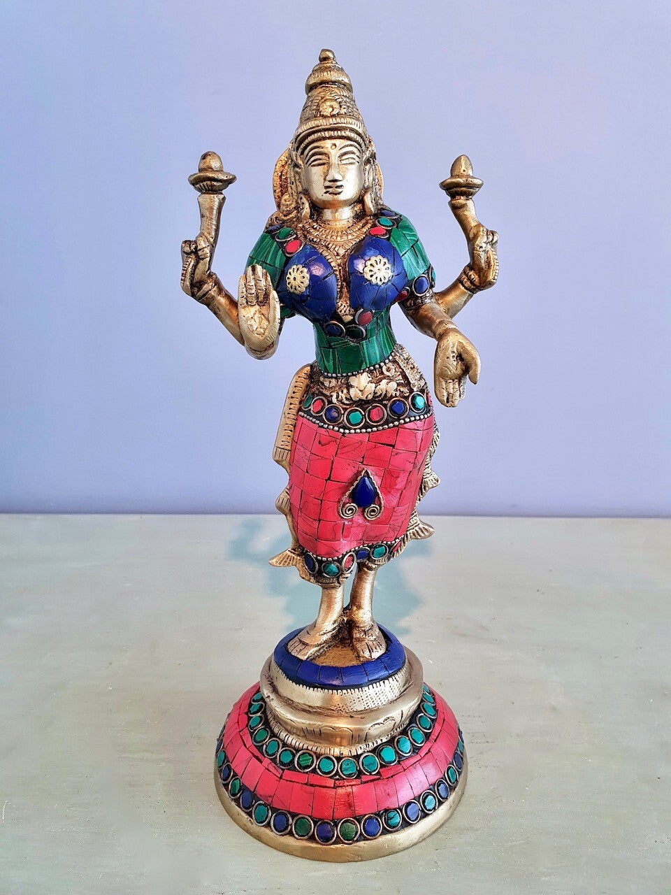 Lakshmi beeld stonework 26 cm