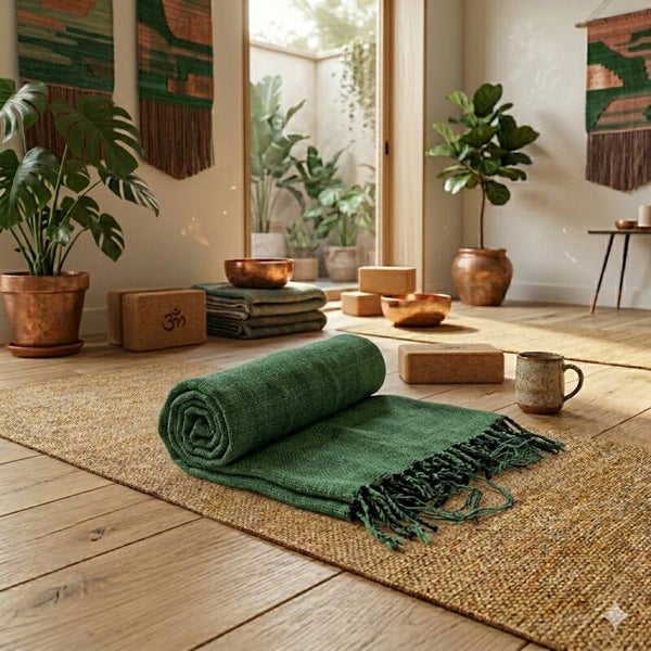 Meditatie of omslagdoek groen