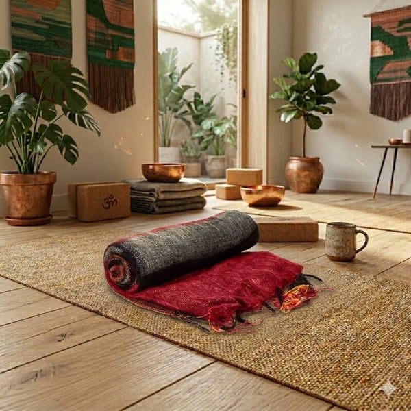 Meditatie of yoga omslagdoek oranjerood