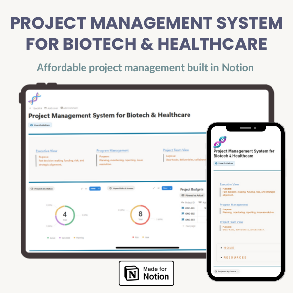 Project Management System for Biotech & Healthcare