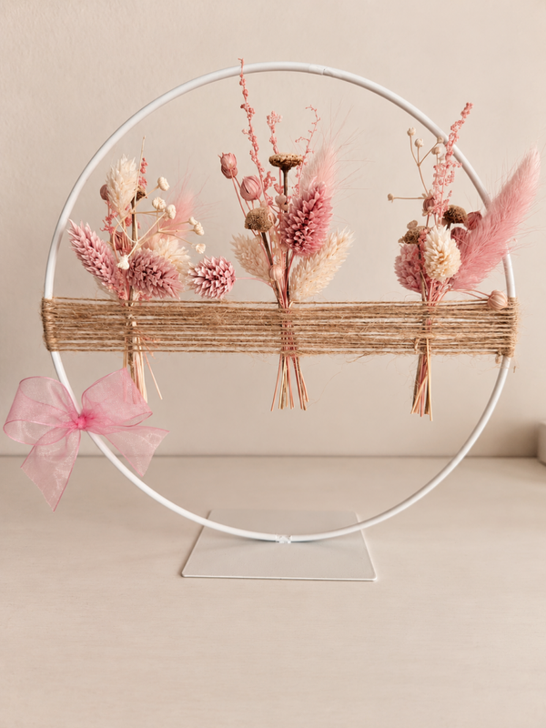 Droogbloemenring Roze – Handgemaakt