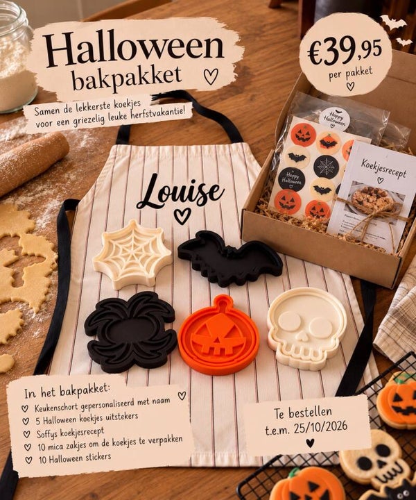 Halloween Bakpakket met Gepersonaliseerd Keukenschort