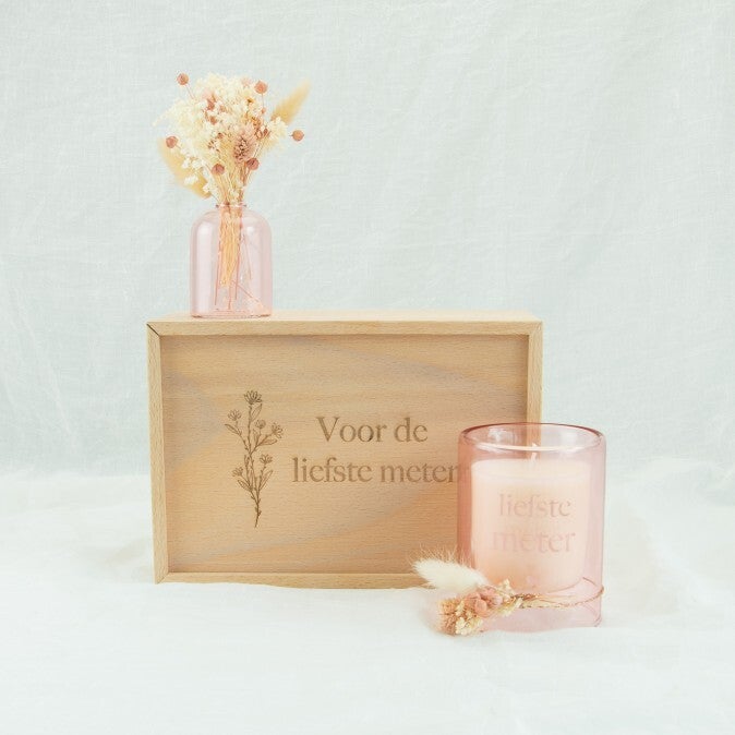 Gepersonaliseerd houten kistje met schuifdeksel Medium