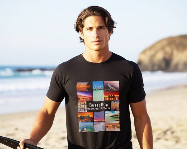MEN'S BLACK TEE - BUSSELTON - DESIGN MT01