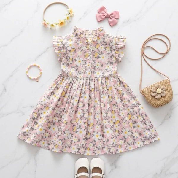 Toddler Girl Summer Sleevless Floral Dress