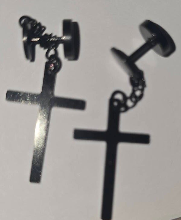 Boucle d'oreille Noir + Cadeau