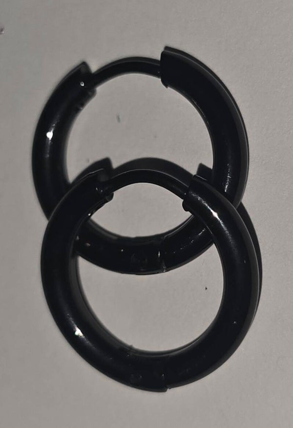 Boucles d'oreilles Noir + Cadeau