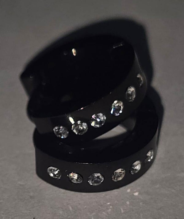Boucles d'oreilles Noir + Cadeau