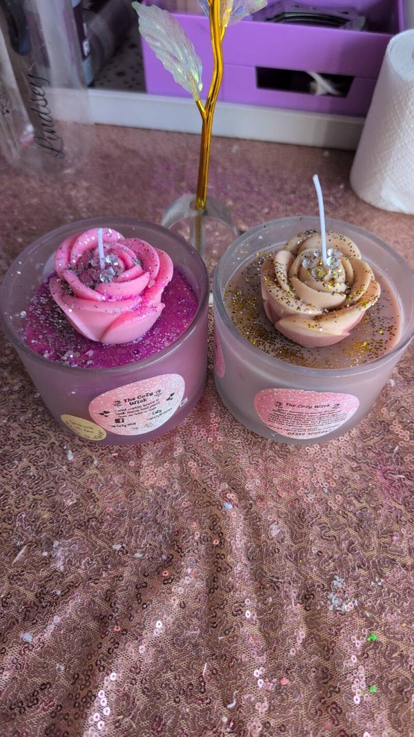 beautiful flower themed candles