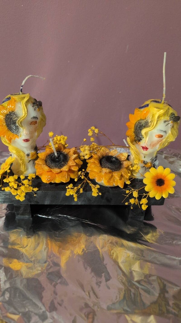 Painted candle displays