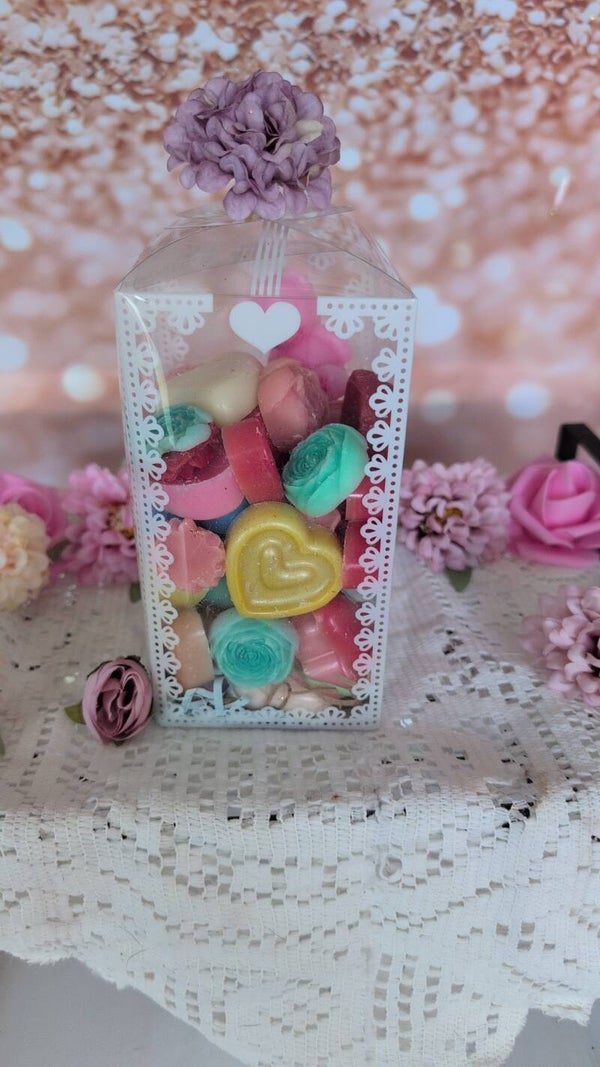 very large box of scented wax melts the mix ups
