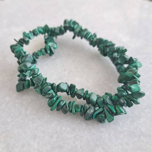 Malachiet chips armband (elastisch)