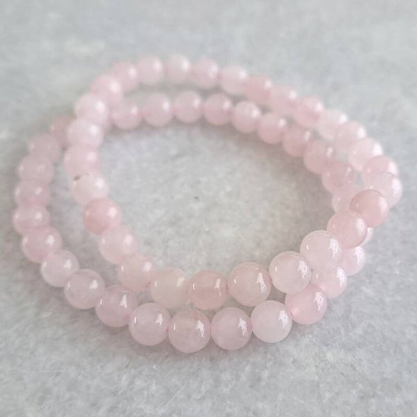Rozenkwarts armband (elastisch)