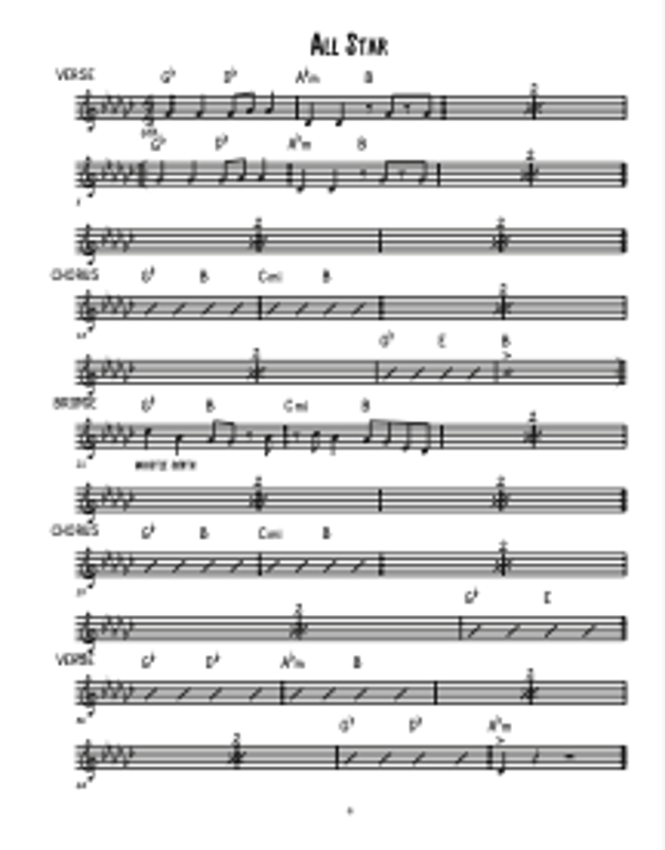 All Star - Smash Mouth - Lead Sheet - Sheet Music