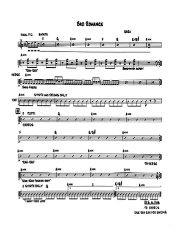 Bad Romance - Lady Gaga - Lead Sheet - Sheet Music