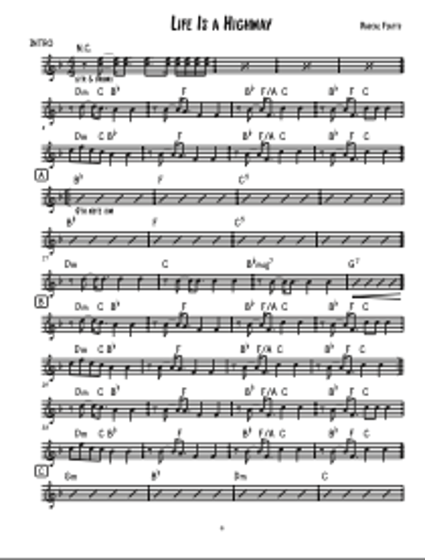 Life Is A Highway - Rascal Flatts - Lead Sheet - Sheet Music