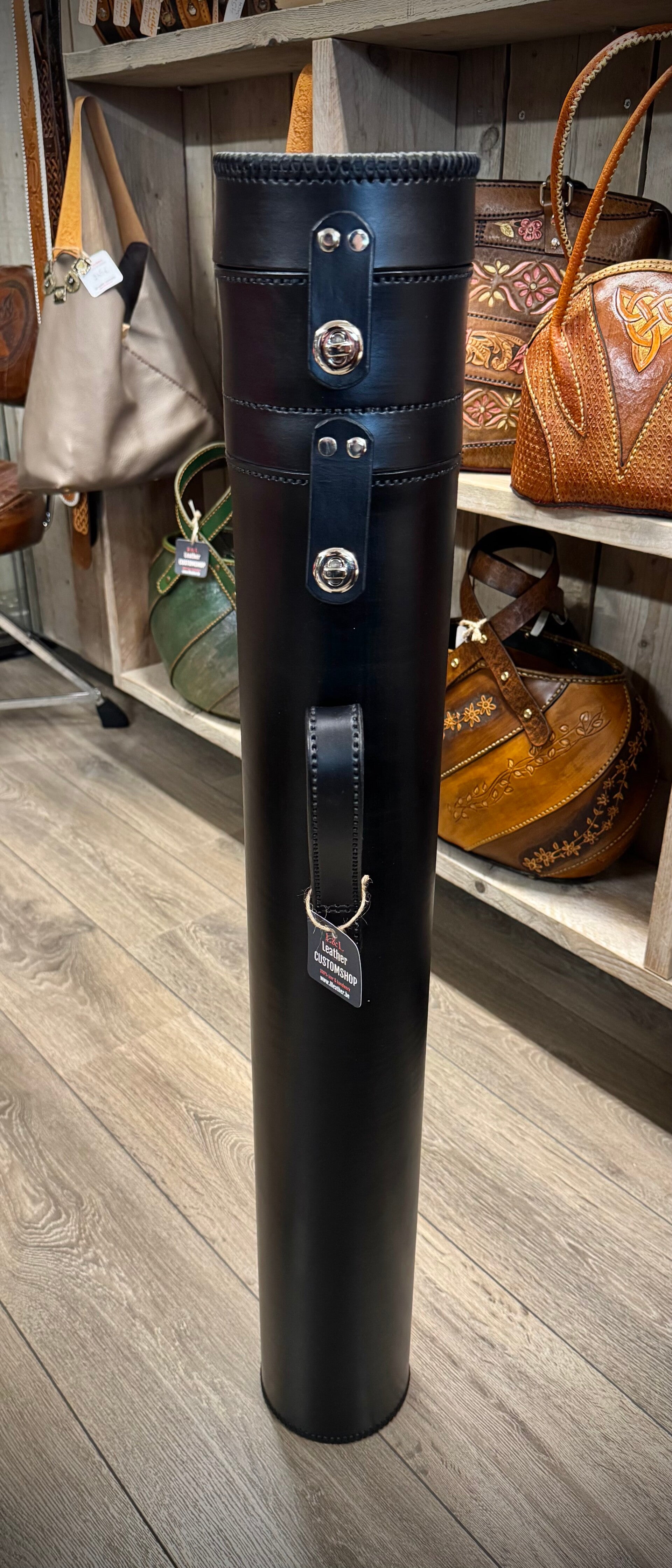 Biljartkoker dia.125 zwart, rood binnenwerk biljarter op het deksel