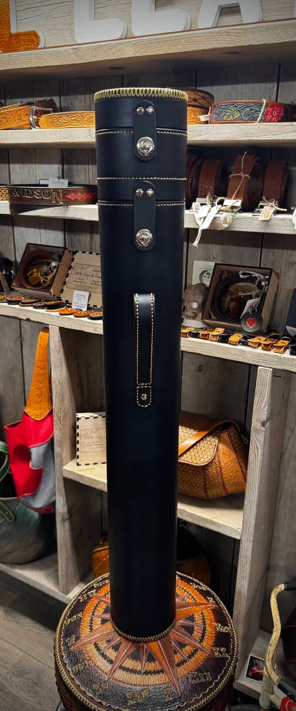 Biljartkoker dia.125 zwart, rood standaard binnenwerk & biljart op het deksel