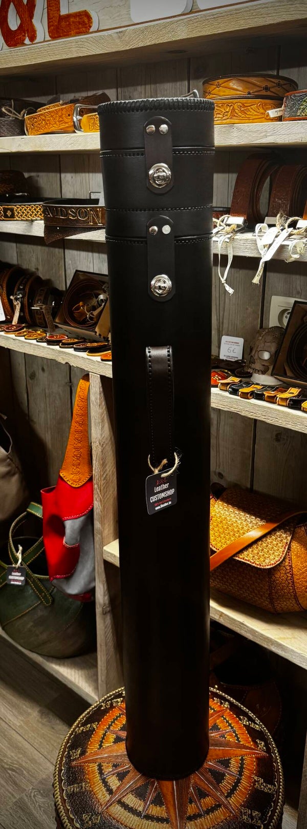 Biljartkoker dia.125 donkerbruin, grijs standaard binnenwerk.