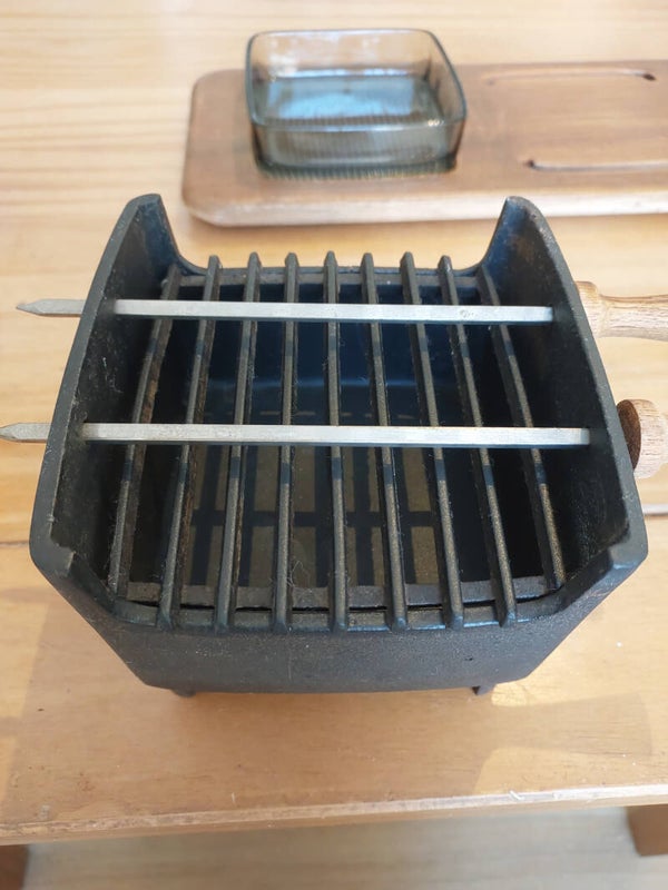 Vintage Antique Mini Cast Iron Table Hibachi Grill Japan Japanese 1960s