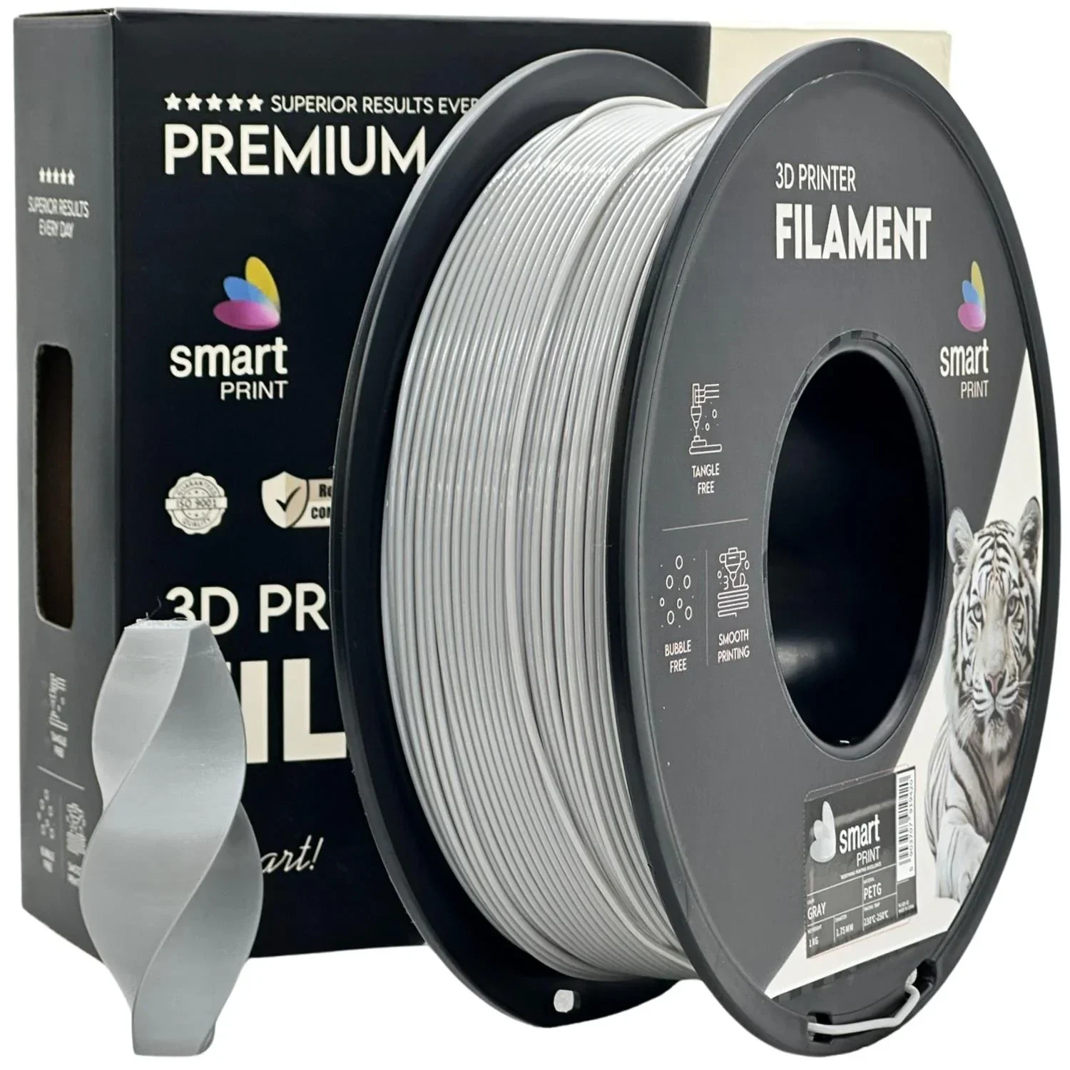 Smart PETG 3D-printer filament 1,75 mm Grijs