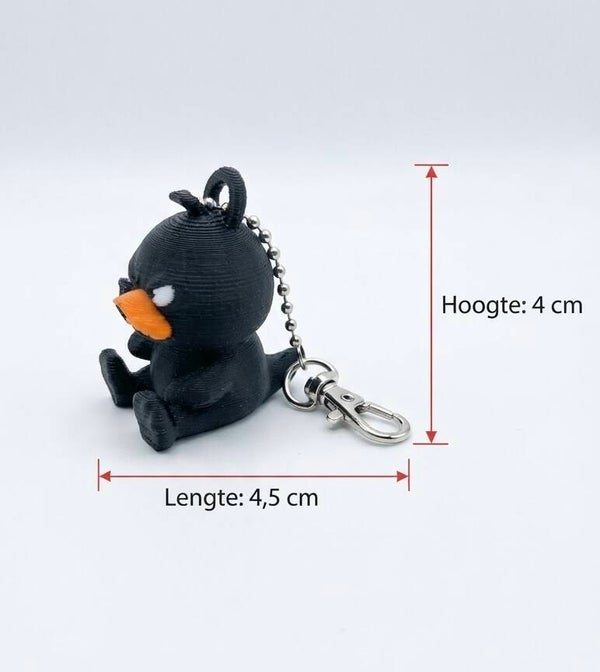 Fuzzy angry Duck sleutelhanger