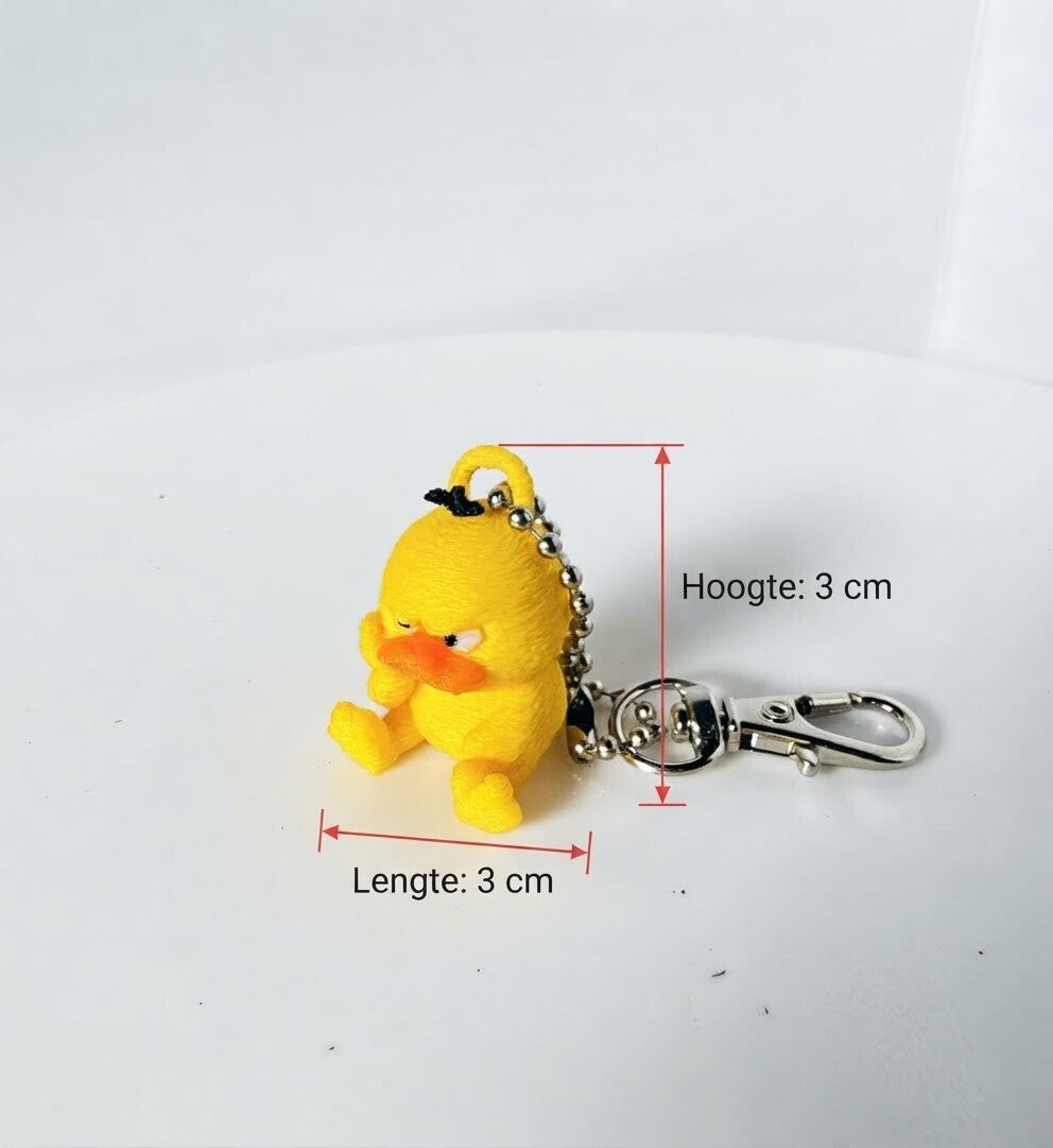 Fuzzy angry Duck sleutelhanger