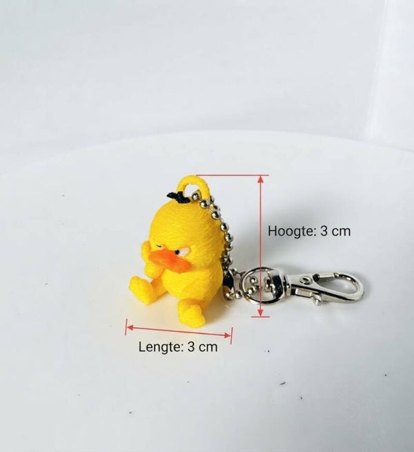 Fuzzy angry Duck sleutelhanger