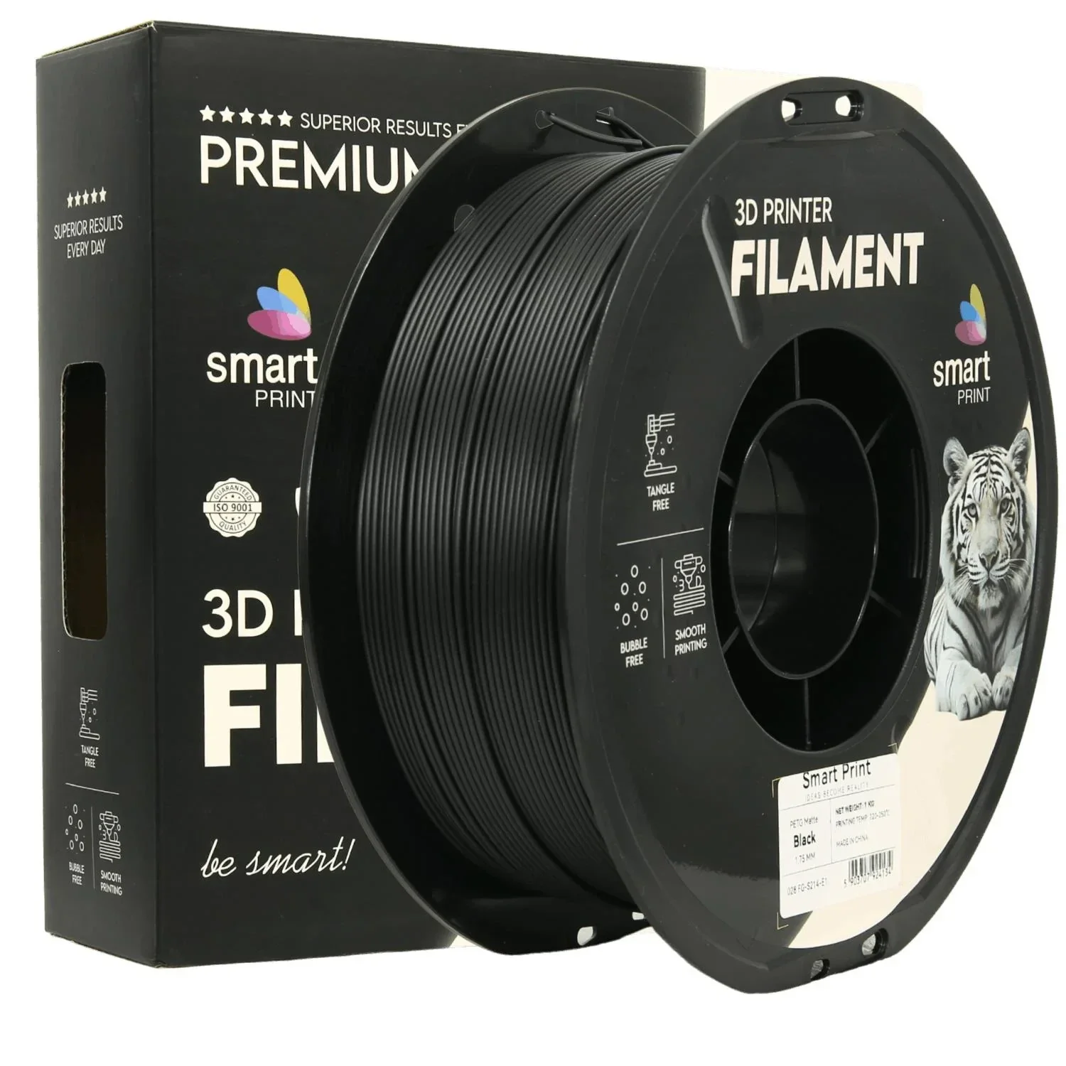 Smart PETG Matte 3D-filament 1,75 mm Zwart Matte