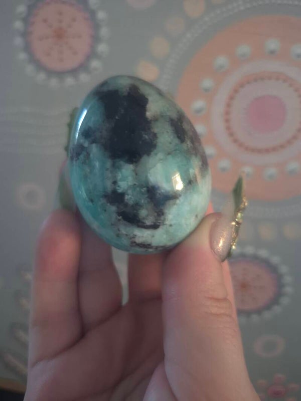 Amazonite and Smokey Quartz Egg