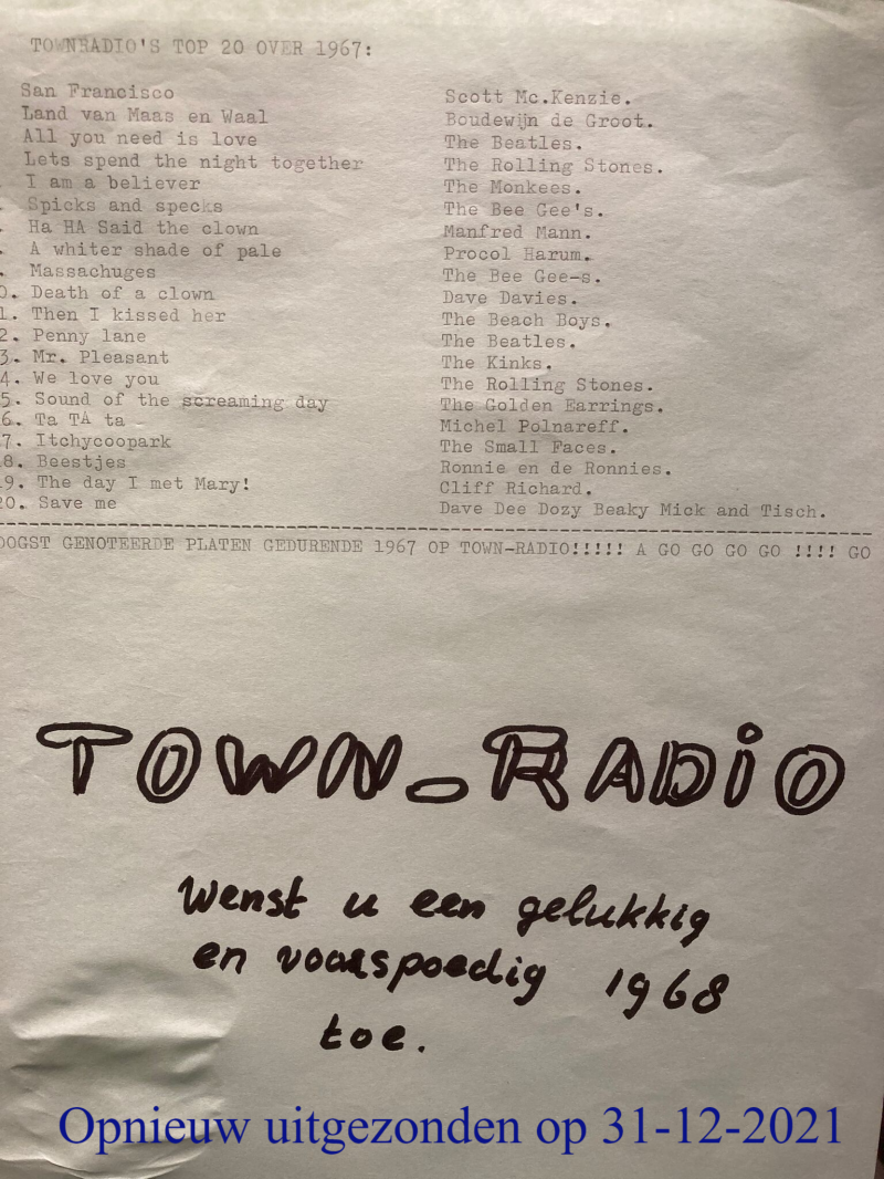 Top 20 van TR uit 1967 opnieuw uitgezonden