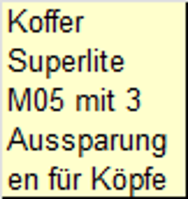 Koffer Superlite M05 mit 3 Aussparungen für Köpfe