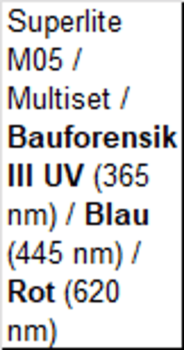 Superlite M05 / Multiset / Bauforensik III