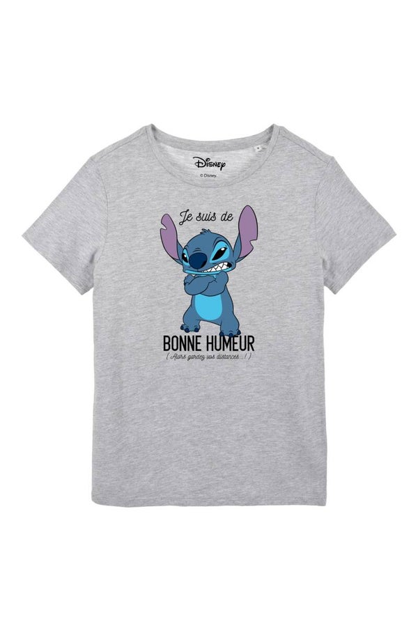 T-SHIRT  DISNEY - STITCH - JE SUIS DE BONNE HUMEUR