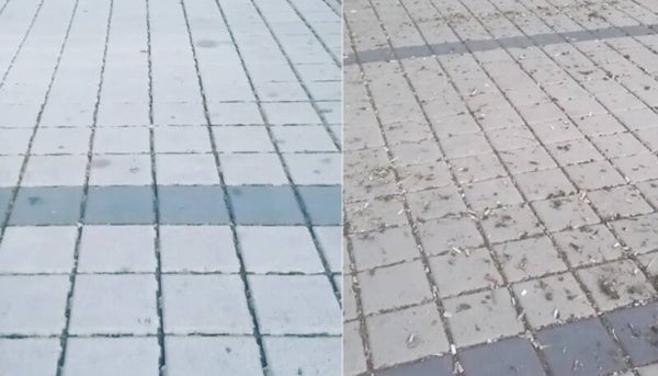 Speziell hochwertiges Verfahren zur Reinigung verschiedener Bereiche außerhalb des Gebäude
