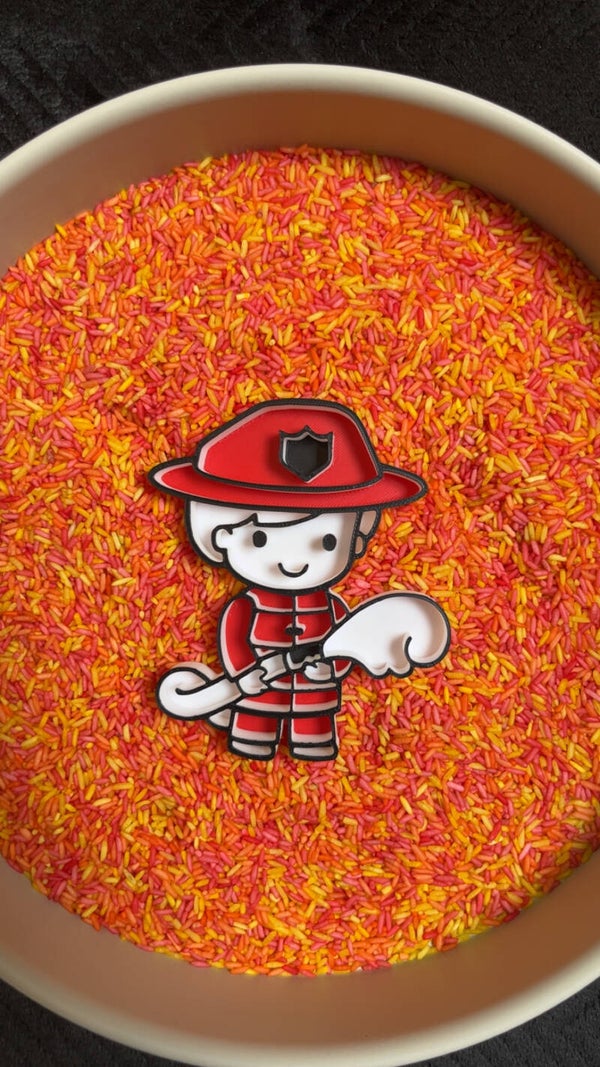 Vulvorm brandweerman gekleurd