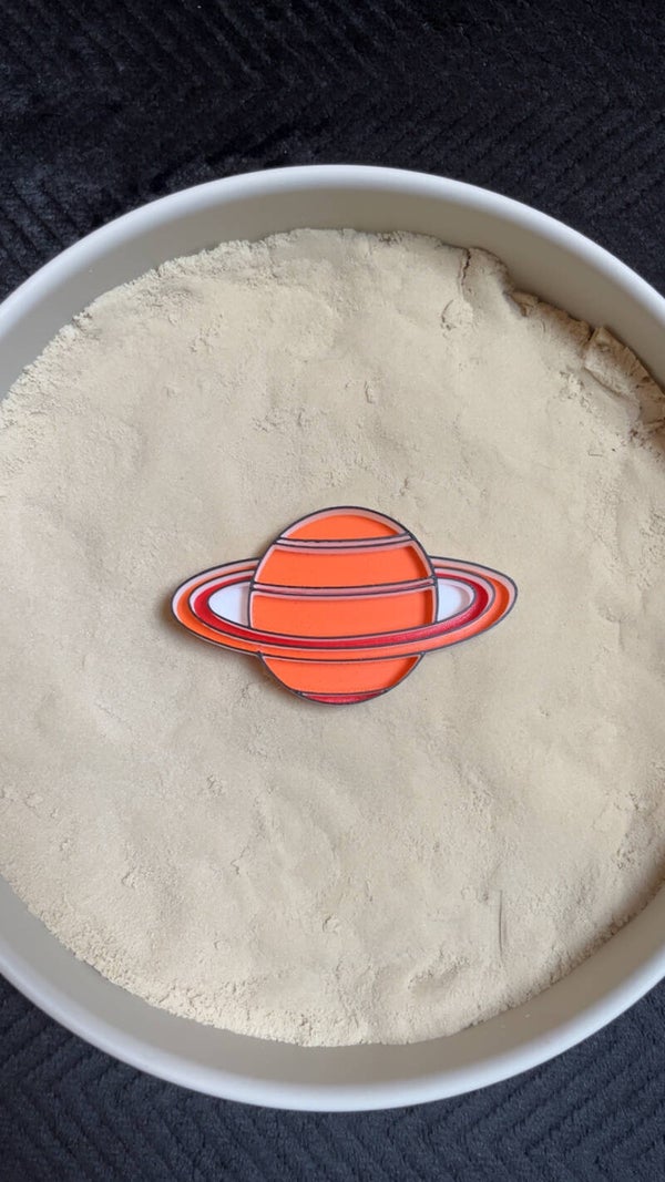 Vulvorm planeet gekleurd