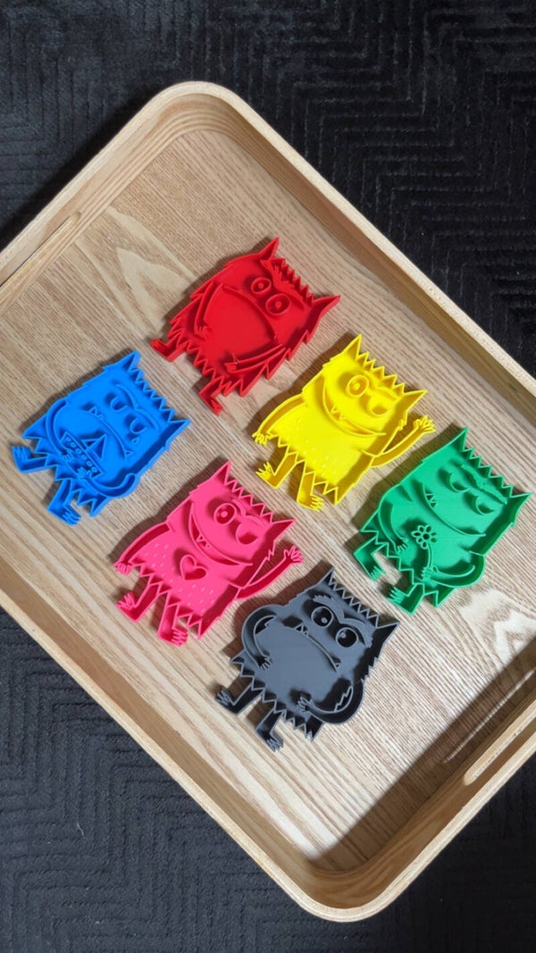 Vulvormen kleurenmonsters gekleurd