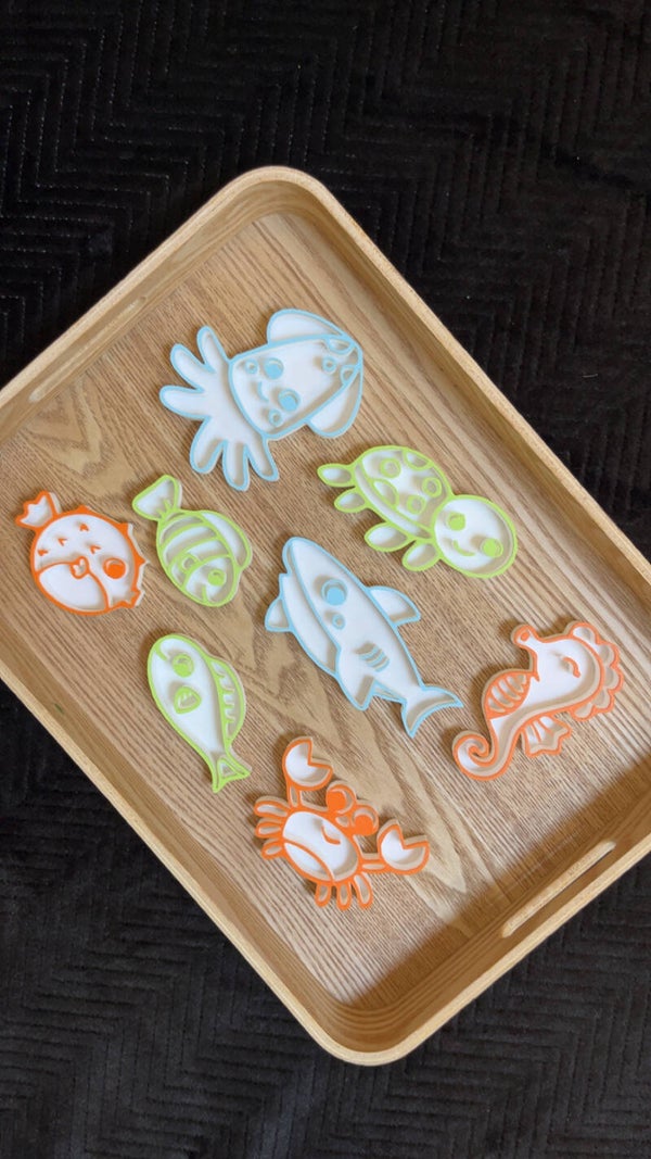Vulvormen onderwaterdieren pastel