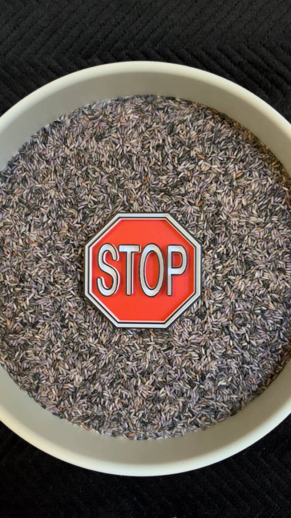 Vulvorm stopbord gekleurd