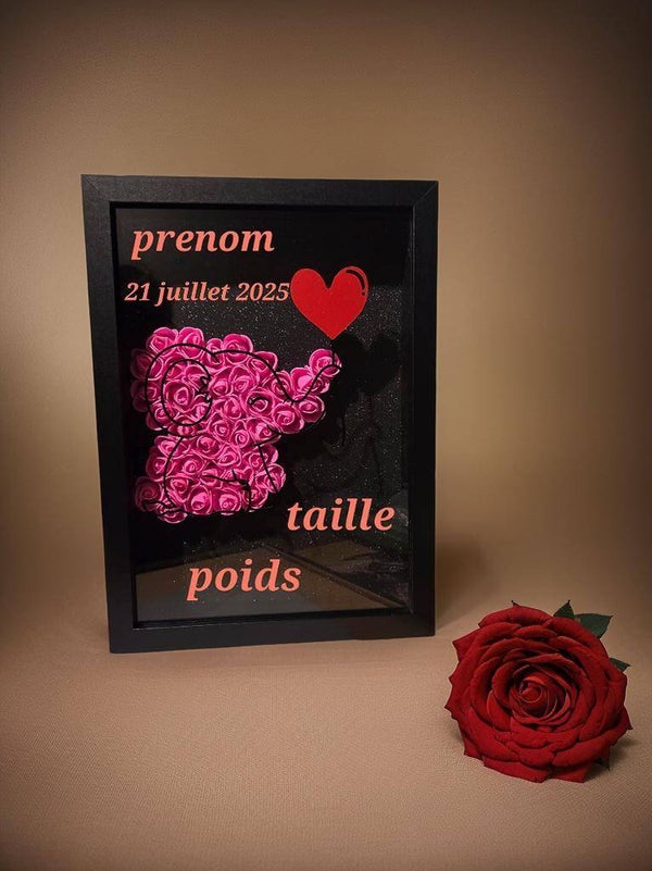 Cadre cadeau naissance éléphant 32X23.5